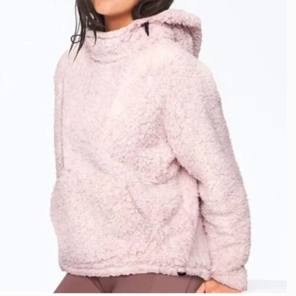 Victoria's Secret‎ PINK Women's Size XL Sherpa Hooded Pullover Sweatshirt Pink